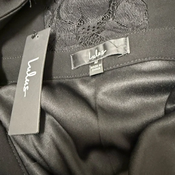 Dark Feminine Lace Wide Leg Evening Jumpsuit Chic - Picture 4 of 8